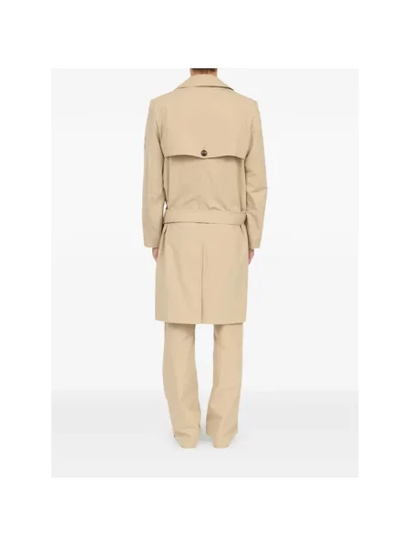 Płaszcz Mm6 Maison Margiela dwurzędowy beżowy