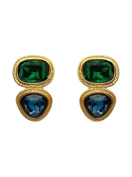 Cercei Jennifer Gibson Jewellery de cristal auriu