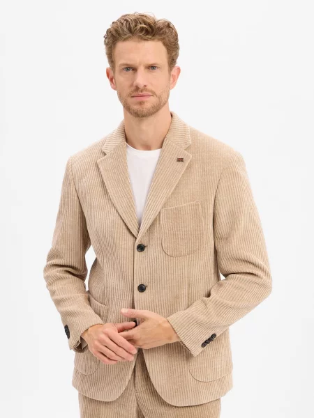 Finshley & Harding garnitur modułowy Maarten-Mitch Mężczyźni Modern Fit Sztruks jednolity 26 beżowy