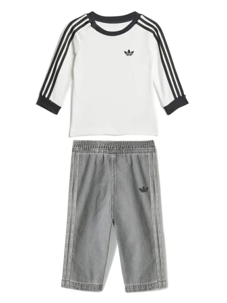 Adidas Set bluză și pantalon Denim alb