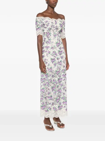 Rochie midi Rabanne cu model floral din dantelă