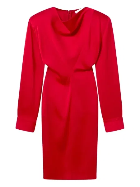 Sukienka midi Stella Mccartney drapowana do kolan garniturowa czerwona