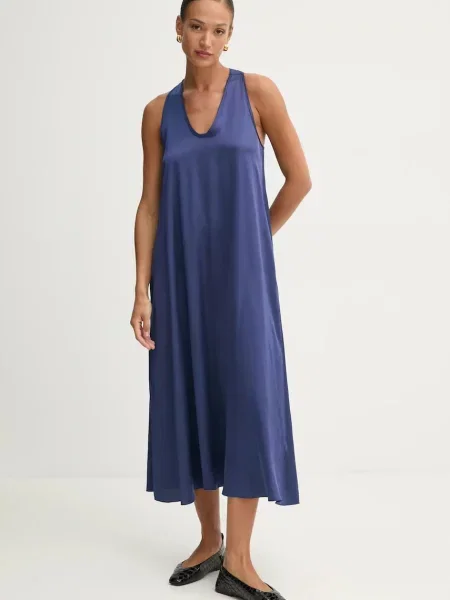 Fracomina rochie marin maxi oversize albastru