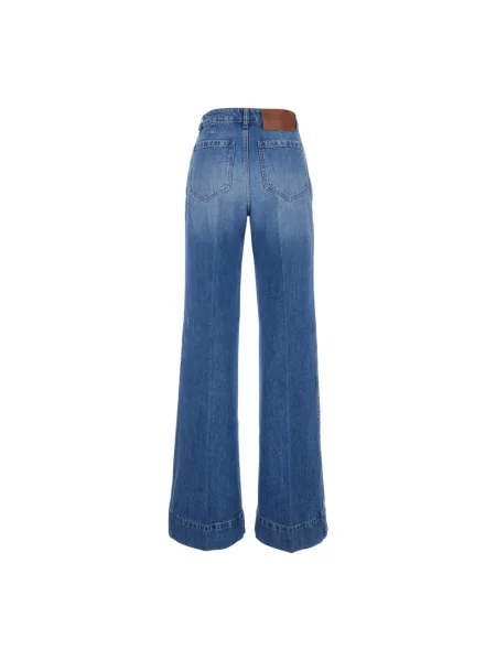 Victoria Beckham jeansy wide leg Alina niebieskie