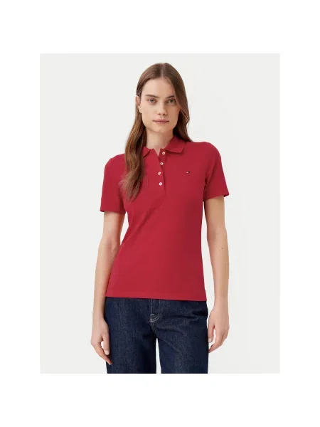 Tommy Hilfiger Polo marškinėliai Slim Fit raudona