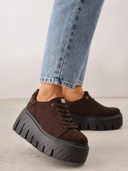 Sneakers VICES pe platformă chunky Tassi maro