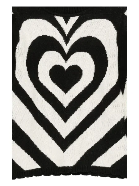 Pulover Farm Rio cu motiv cu inimi negru