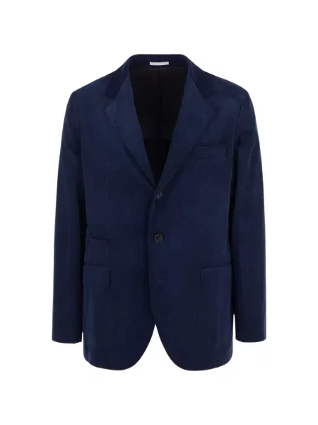 Sacou Brunello Cucinelli de catifea cord albastru