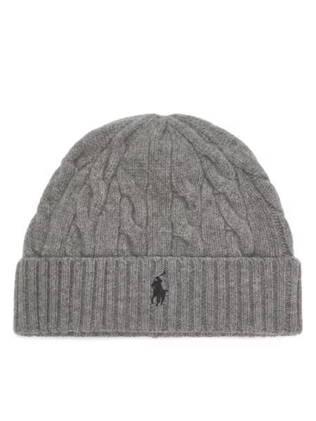 Czapka Polo Ralph Lauren z kaszmiru szara