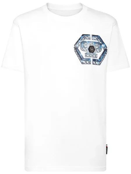 Tricou Philipp Plein cu imagine alb