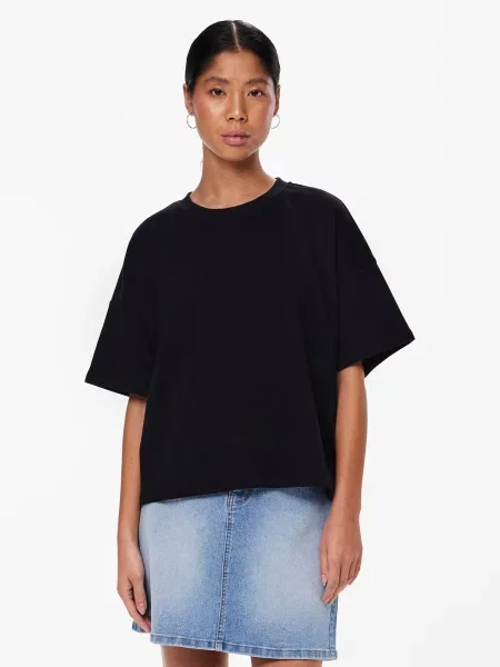 Pieces Majica Chilli Summer Loose Fit črna