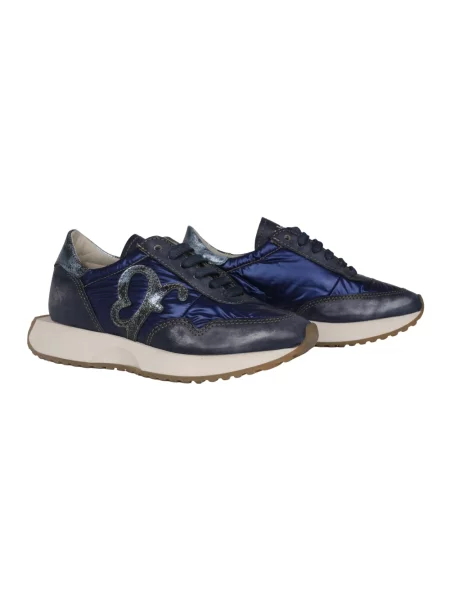 Sneakersy Felmini sznurowane skórzane niebieskie
