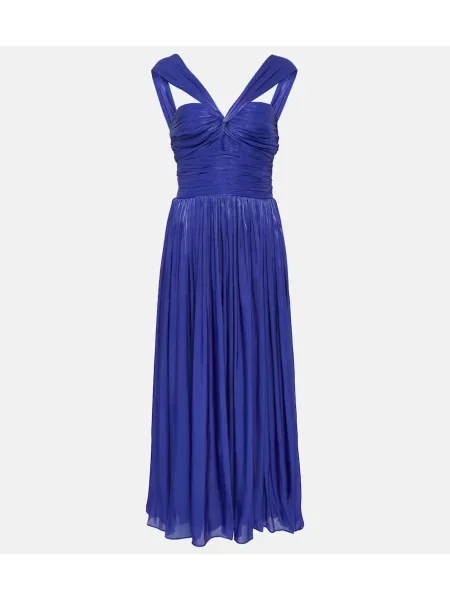 Sukienka midi Costarellos do kolan garniturowa niebieska