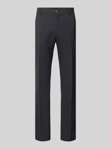 Spodnie garniturowe o kroju slim fit z domieszką wełny i lnu model OASIS' Selected Homme czarne