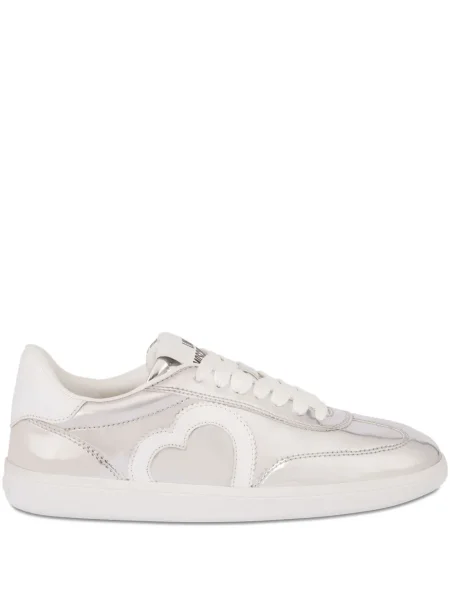 Sneakerși Love Moschino cu motiv cu inimi argintiu