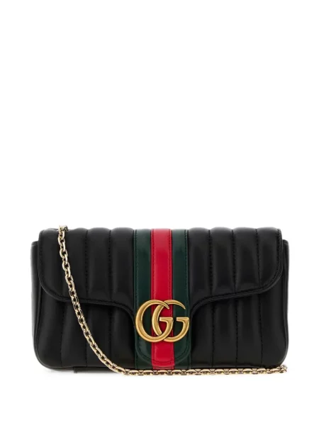 Matlasat geantă plic Gucci din piele negru