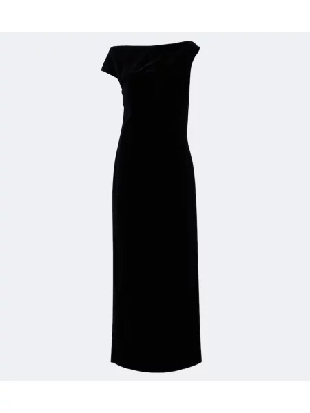 Rochie Róhe de catifea asimetrică negru