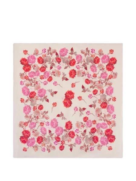 Fular Frame cu model floral cu imagine roz
