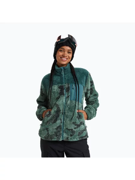Bluza ROXY Alabama Full Zip Printed lily pad sketch book zielona