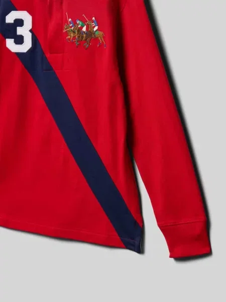 Sweter z dzianiny z kołnierzykiem polo Polo Ralph Lauren Teens czerwona