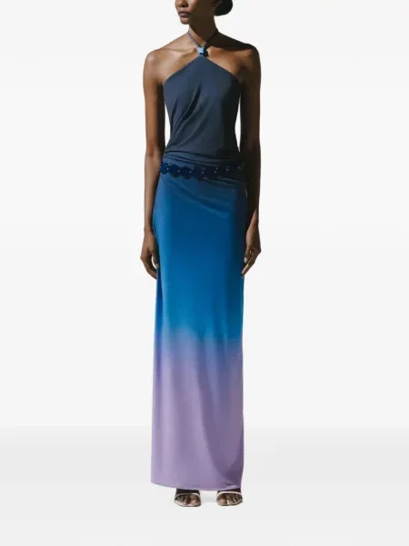 Rochie maxi Baobab cu volane albastru