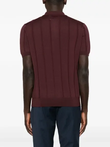 Scurt tricou polo Canali tricotate roșu