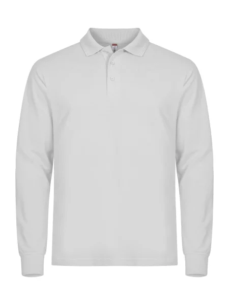 Clique Manhattan L/S Polo z długim rękawem – – White biały