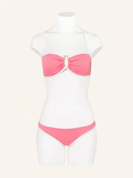 Seafolly Bandeau Bikiny Beach Bound růžová bílá
