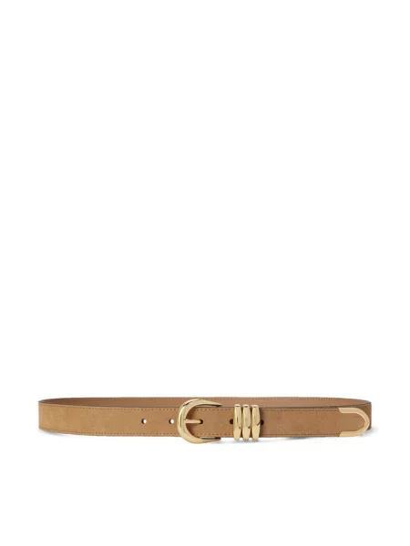 Lauren Ralph Lauren pasek zamszowy brązowy