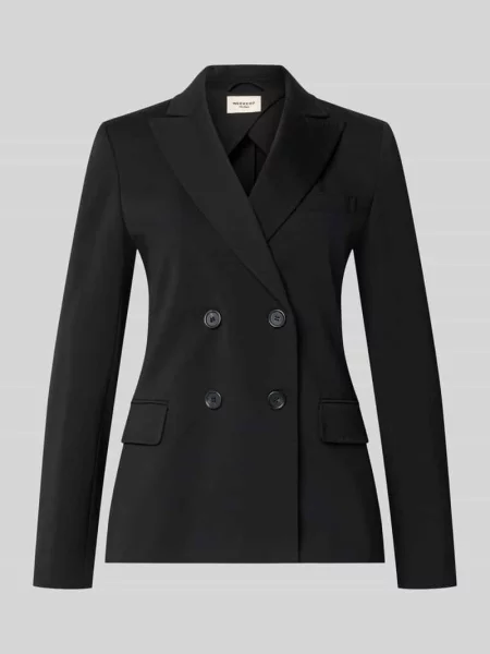 Długi żakiet o kroju regular fit z podwójną listwą guzikową model WKDCOLIBRI' Weekend Max Mara czarna