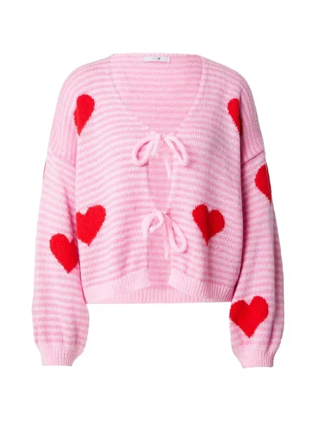 Hailys Geacă tricotată roz / roz deschis roșu