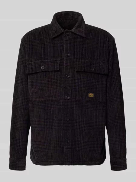 Kurtka koszulowa w całości wzorzysta w kroju regular fit model OLIVER' Jack & Jones Premium czarna