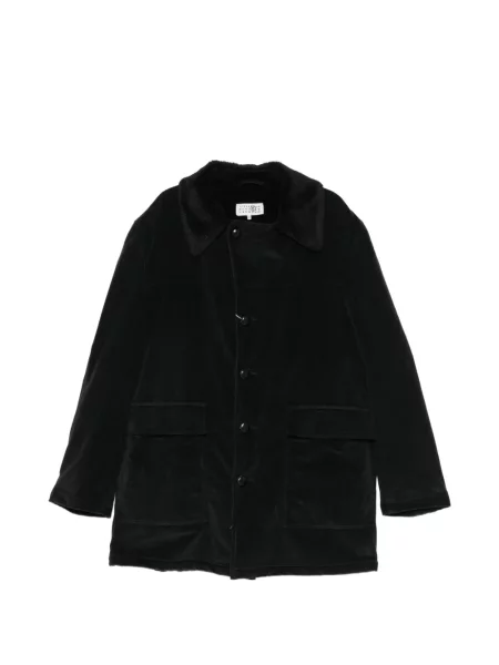 Gulerat haină din piele de oaie Mm6 Maison Margiela din piele de oaie negru