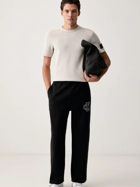 Calvin Klein Jeans teplákové nohavice pánske s bavlnou čierna