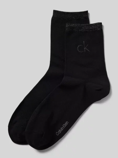 Skarpety z nadrukiem z logo w zestawie 2 szt. Ck Calvin Klein czarne