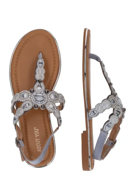 ABOUT YOU Flip-flops Nahla gri bazalt alb