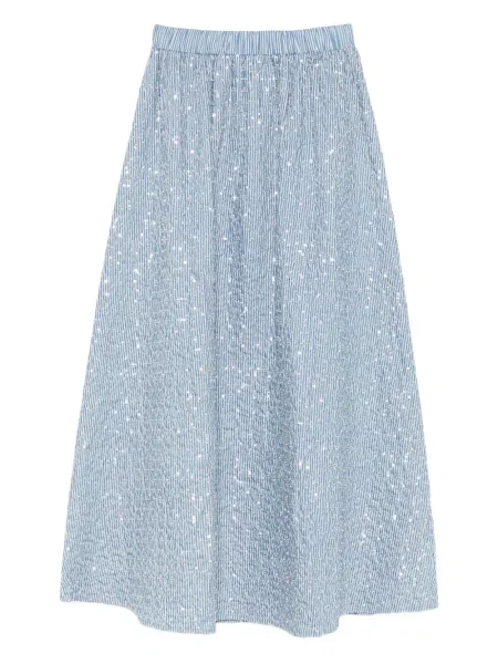 Fusta maxi Sandro cu dungi albastru