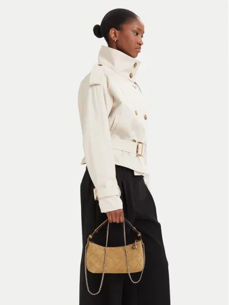 Kabelka Tory Burch Fleming Suede Pochette Krémová béžová