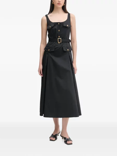 Cu centură rochie midi Luisa Spagnoli negru