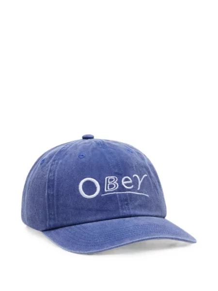 Șapcă Obey cu broderie albastru