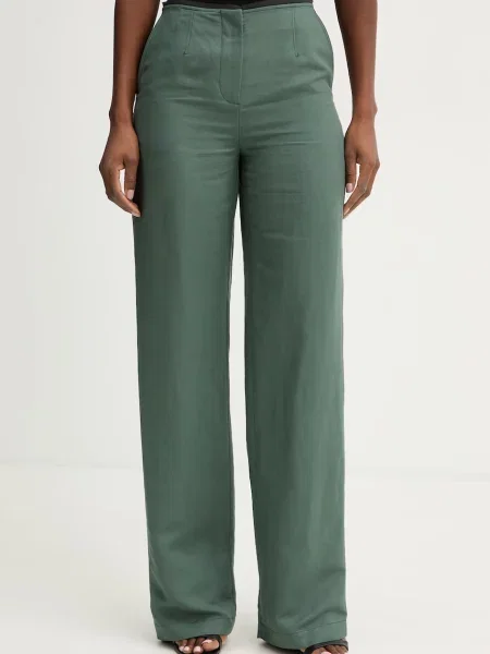 Patrizia Pepe pantaloni de femei cu vâscoză verde