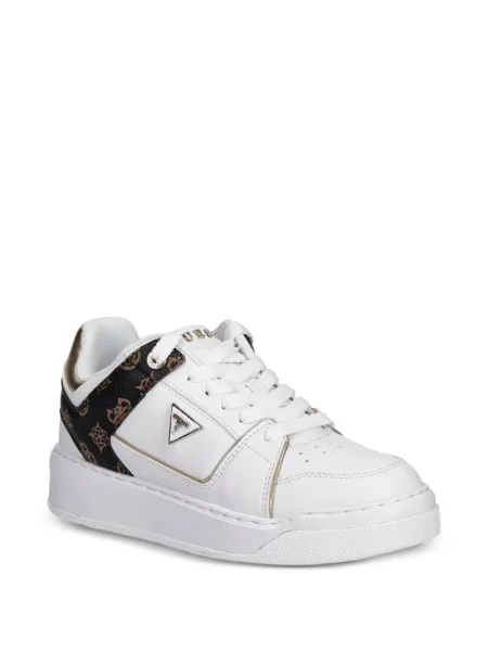 Sneakerși Guess cu autograf alb