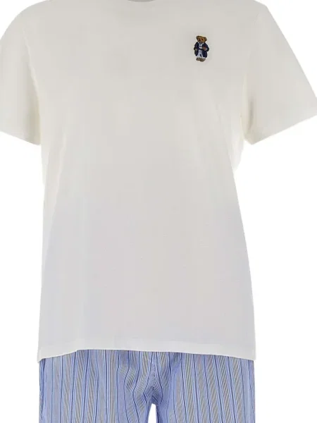 Ριγέ κορδόνι περίσφιξης πιτζάμας Polo Ralph Lauren με κέντημα μπλε