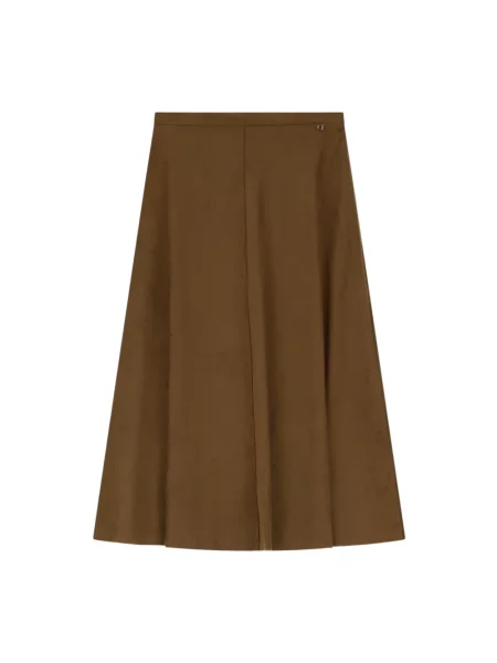 Spódnica midi Dixie z wysoką talią do kolan brązowa