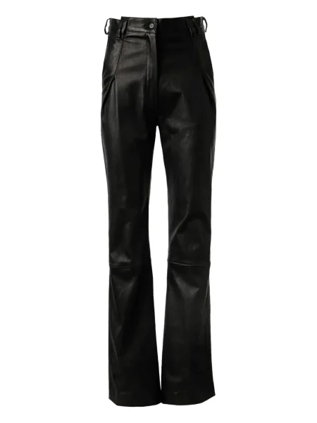 Pantaloni Almaz din piele plisate negru