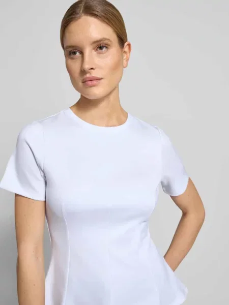 T-shirt o kroju shaping fit z dodatkiem model ABBY' Vero Moda biała