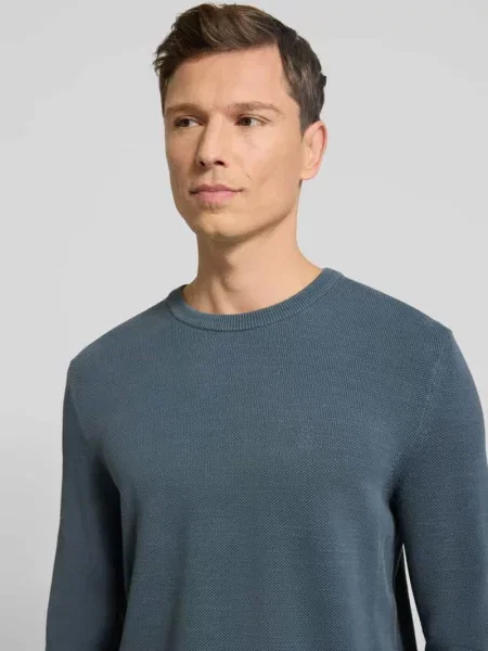 Regular Fit sweter z czystej bawełny Marc O'polo niebieski