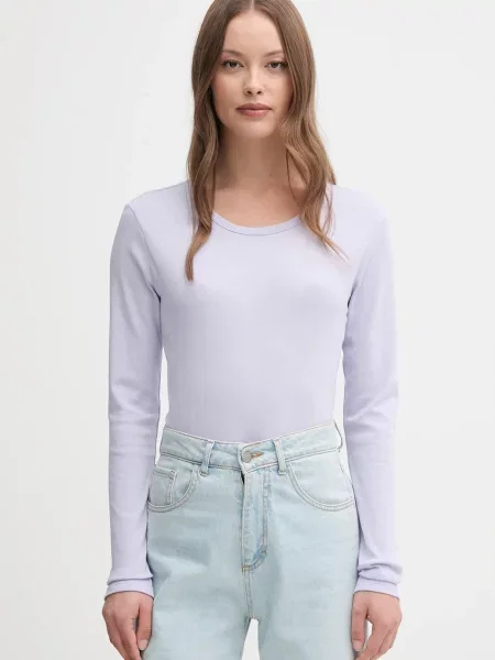 Блуза с дълги ръкави United Colors of Benetton розово виолетово
