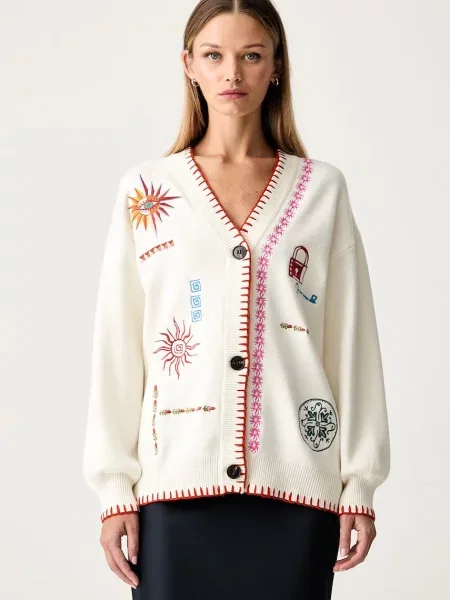 Never Fully Dressed cardigan pentru femei bej