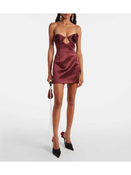Rochie Magda Butrym din satin de costum bordo